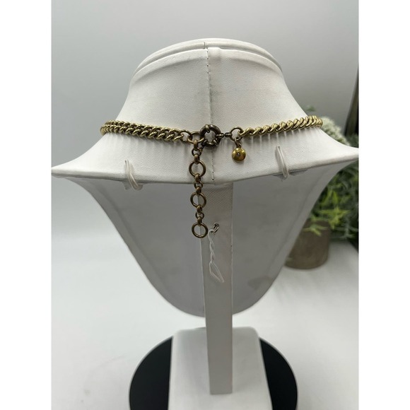 J. Crew Yellow Opalescent AB Gold Tone Glowing Square Rhinestone Necklace‎ - Picture 8 of 13